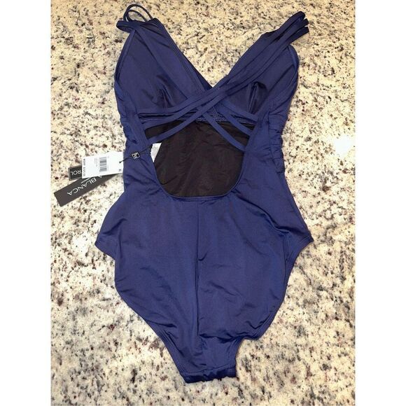 La Blanca Women's Island Goddess Multi-Strap Cross Back One Piece Swimsuit - Picture 4 of 5